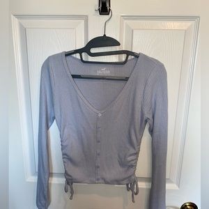 Hollister Light Blue Long Sleeve Buttoned Top